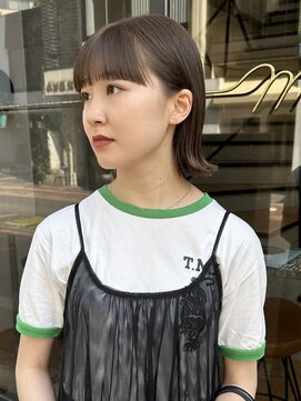 ミリ(mm) ぷっつんボブ ワイドバング オリーブベージュ 髪質改善 仙台