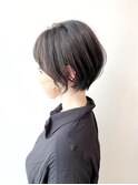自由ヶ丘ブルーブラック大人ショート外ハネボブ美髪ワイドバンク