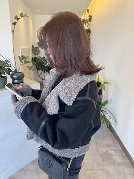 フェーディン(fa/din) ミディアムレイヤー×ピンクレッド