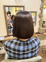 ベレッタ 枚方店(veretta.)&nbsp;ミニボブ/切りっぱなしボブ/コロンとボブ/ショートボブ/透明感