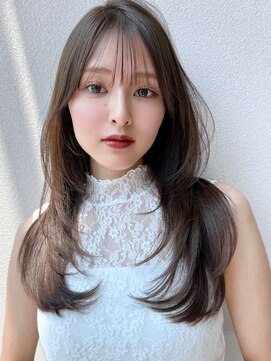 ミンクス 青山店(MINX) 【MINX】顔まわり似合わせカット＋暗めカラーロング_表参道