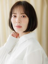 カバーヘア ブリス 大宮西口(COVER HAIR bliss)&nbsp;シースルーバング/丸みボブ/ダークアッシュ/顎ラインボブ/30代e