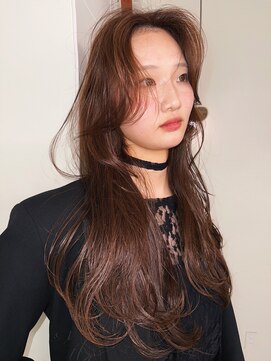 ウィットサークル(wit circle) 栗色　ブラウン　レイヤーロング　レイヤーカット