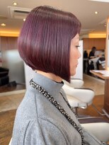 イーストハムヘッドショップ(EAST HAM head shop)&nbsp;ブリーチカラー/シャイニーレッド/前下がりボブ