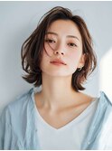 ミルクブラウン/ダークパープル/ナチュラルショート/夏/センター