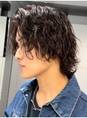 ミディアムウルフ波巻きスパイラルパーマ