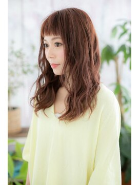 ミック ヘアアンドビューティー 大山店(miq  Hair&Beauty) オン眉cute★ピンクカラーxフリンジウェーブのロングレイヤーa