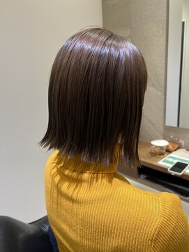 シェル 国分寺(shell) 切りっぱなしボブ/髪質改善ストレート/ベージュカラー