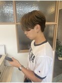 センターパートニュアンスパーマフェイスカラー