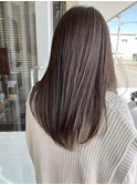 ロングレイヤーボブハイライトベージュカラーショートレイヤー