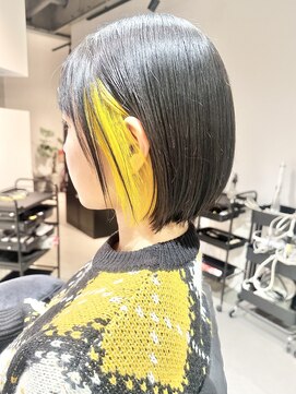 イズ(iss) イヤリングカラー/インナーカラー/イエロー/ボブ