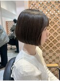 ヘルシーミニボブ地毛風カラー前髪あり20代30代40代刈り上げボブ