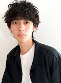 ◎サーフカールスパイキーショートブルーブラックフェザーパーマ