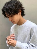 マッシュウルフセンターパート×波巻きスパイラルパーマ