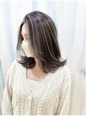 くびれショートボブ40代50代グレイカラー白髪染め白髪ぼかし