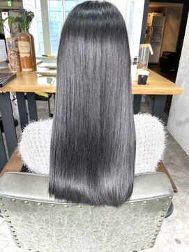 ヘアーグロウニコ(hair grow nico...) 髪質改善ストレート★極艶ダークグレーカラー★