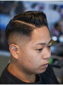 メンズカットスキンフェードサイドパートクラシック