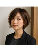 フォーマルでもカジュアルでも似合うショートボブ　髪質改善