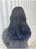 ブリーチなしブルーグラデーションカラー