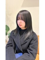 アフェクション 大曽根店&nbsp;ミディアムレイヤーハッシュカットワインレッドダークグレー