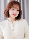 ミルクティーベージュブリーチなし小顔丸みボブX大宮30代40代