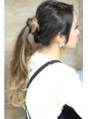 【Beach】フリンジグラデポニーテール
