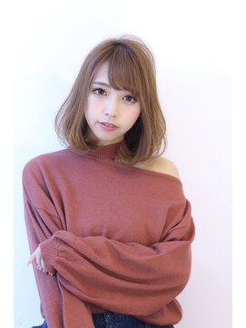 オーロ 宝塚店(ORO) ことりベージュローライト大人かわいい小顔スリークボブ大人ボブ