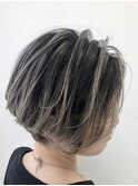 ハンサムショート×3Dハイライト　バレイヤージュショートヘア