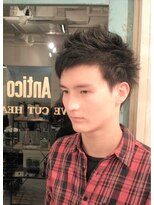 アンティコ(Antico)&nbsp;黒髪アップバング流行イケメンモテ髪短髪ツーブロック束感