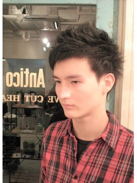アンティコ(Antico) 黒髪アップバング流行イケメンモテ髪短髪ツーブロック束感