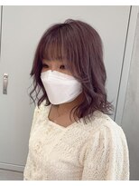 ヨーク(YOKE)&nbsp;YOKE ラベンダーアッシュ ブリーチ ミディアムボブ