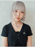 ボックスカットモードボブ_グレージュカラーボブウルフ_9311