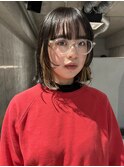 癖毛っぽいボブ。