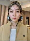 外ハネボブ ミニボブ　切りっぱなし ハイライト イルミナカラー