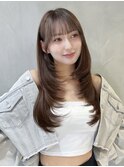 □ 韓国大宮顔周りレイヤーカットハッシュカットワンホンヘア