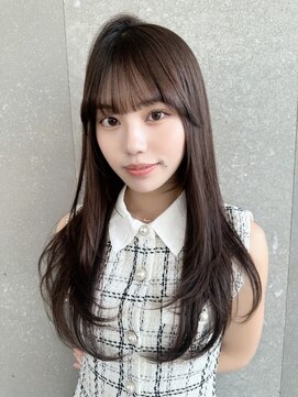 レイヤーカット髪質改善ココアベージュ小顔前髪カット仙台