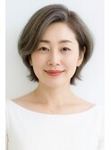 艶カット×白髪ぼかし×艶ベージュ