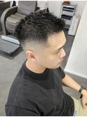 サッパリ短髪 × フェード