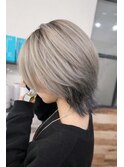 ウルフカット × ハイトーン × デザインカラー