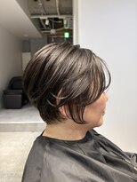アルトル 池袋2nd(altru)&nbsp;◇大人40代50代60代ショートボブ丸みショート白髪ぼかし
