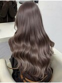 ブリーチなしダブルカラーヘーゼルグレージュイルミナカラー前髪