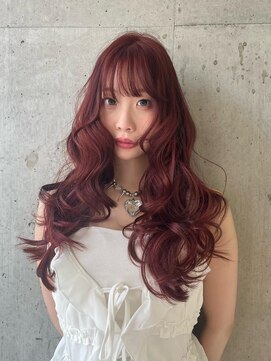 バロンフェム(baLon.fem) 【stylist AMI】ワインレッド×ふわふわカールスタイル