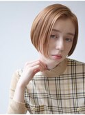 マッシュショートカーキグレージュ大人かわいいフェザーバング