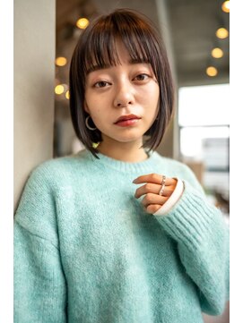 オースティン 門前仲町(AUSTIN) 大人かわいい前髪セシルカットココアブラウンフリンジウェーブ