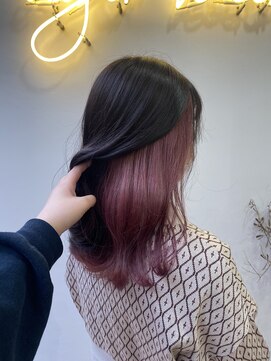アジールヘア 北千住駅西口店(agir hair) インナーピンクカラー ピンクカラー韓国ブリーチ北千住