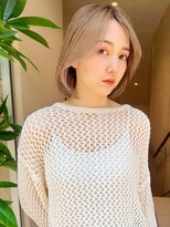 トゥルーズ 梅田店(TLUUS)&nbsp;TLUUS前髪パーマグレーベージュレイヤーロングアッシュカラー