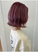 ブリーチカラー＊ピンクパープル×切りっぱなし