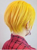 メンズライクマッシュショートボブケアブリーチビビットイエロー