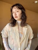 小顔前髪顔周りレイヤー× くるくるパーマ