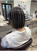 大人ショートボブ丸みショートカットマッシュショート前髪あり
